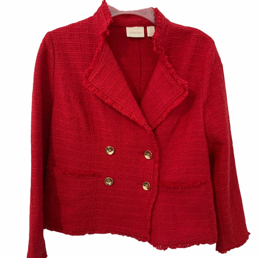 Chicos Red Jacket Sz 8